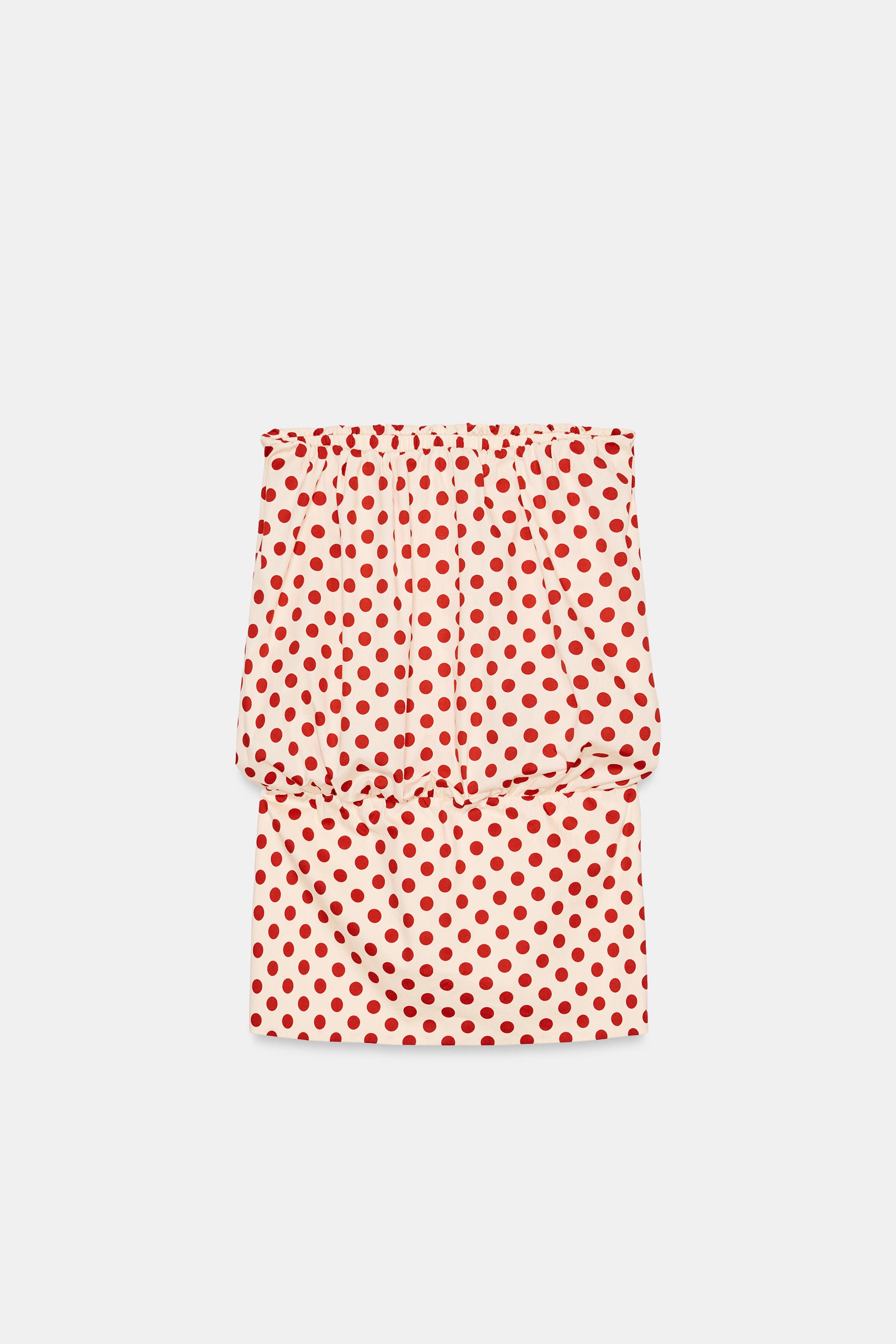 ROBE BUSTIER À POIS